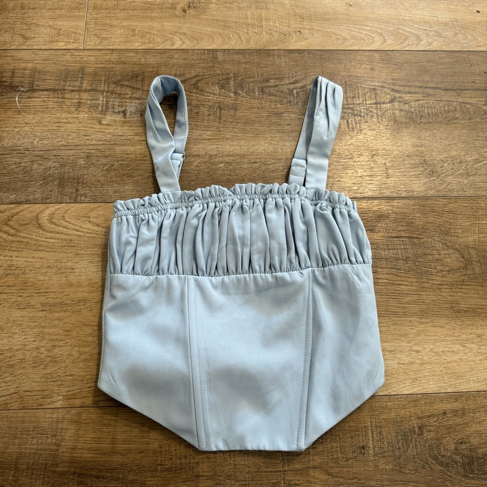 White Fox Blue Cropped Tank Top Size XS
